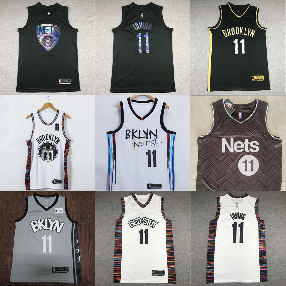 NBA Áo Thun Bóng Rổ Thời Trang 2021 Brooklyn Nets Kyrie Irving