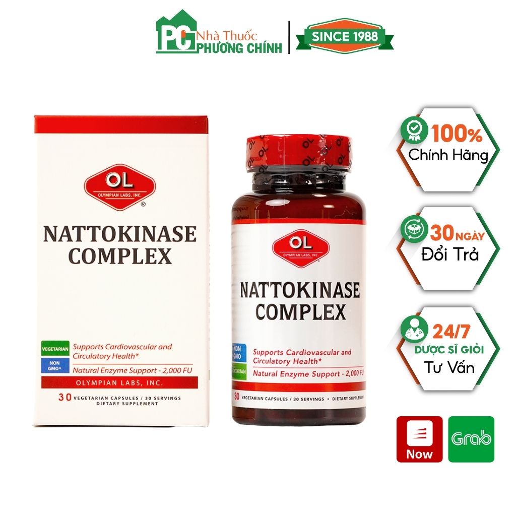 Viên Uống Phòng Ngừa Đột Quỵ, Tai Biến Nattokinase Complex Olympian Labs (30 Viên/Hộp)