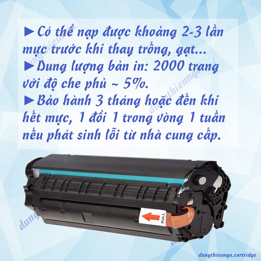 Hộp mực 12a - Cartridge dùng chung máy in 2900 - 3000 (303/703)