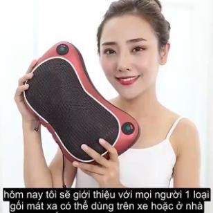 [Mua ngay] Gối Massage Cổ, Máy Massage Cổ, Lưng Hồng Ngoại 8 Bi Xoay Đổi Chiều Hàn Quốc, Bảo Hành 12 Tháng HIP MART