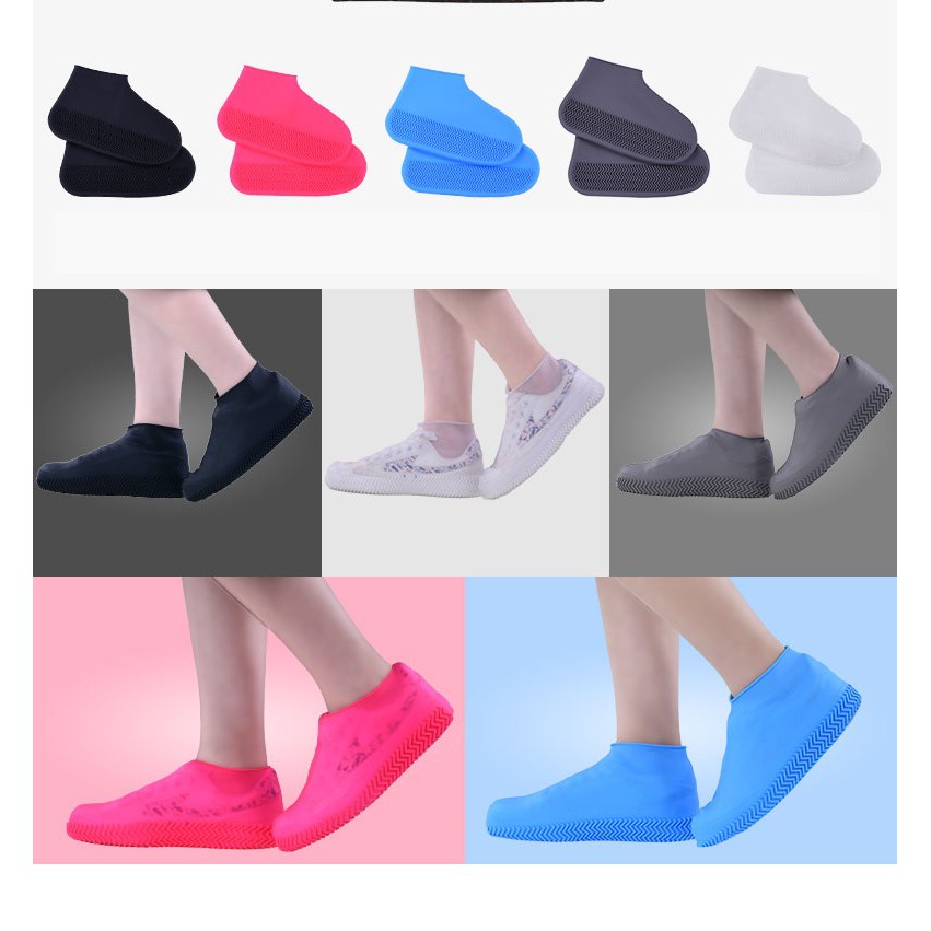 [Hàng Xịn] Bao Trùm Giày Silicon Siêu Dai, Đế Có Rãnh Chống Trượt Nhiều Màu Hot Trend