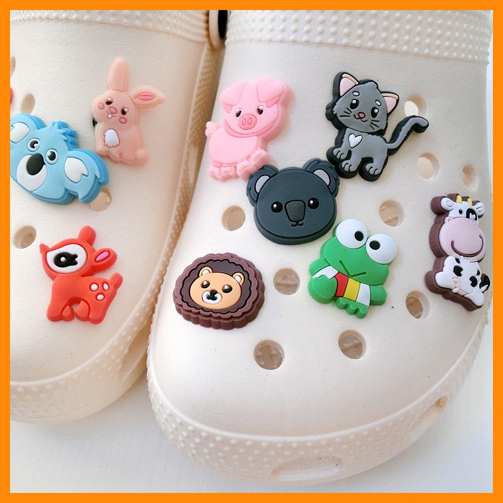 Phụ kiện khóa giày crocs bằng cao su PVC mềm nhiều hình dáng hoạt hình DIY