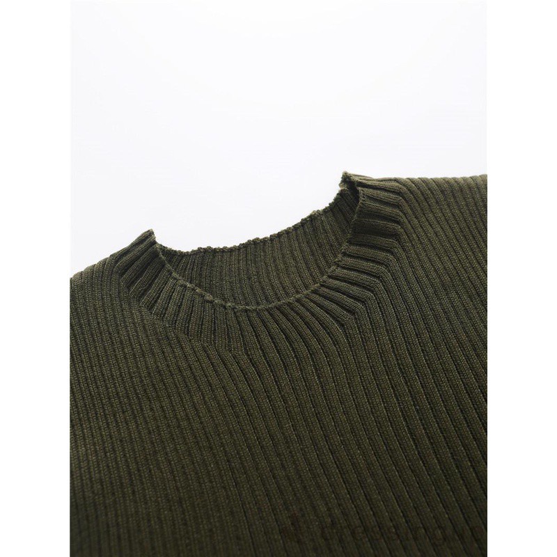 Áo Dệt Kim Sát Nách Cổ Tròn Màu Sắc Đơn Giản Cho Nữ