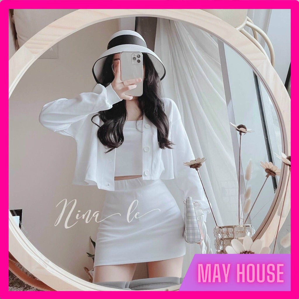 SET bộ váy đầm ôm body 3 món thun borip siêu đẹp co dãn - kèm video thật
