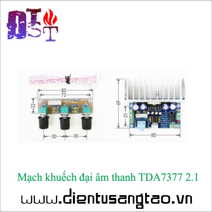 Mạch khuếch đại âm thanh TDA7377 2.1