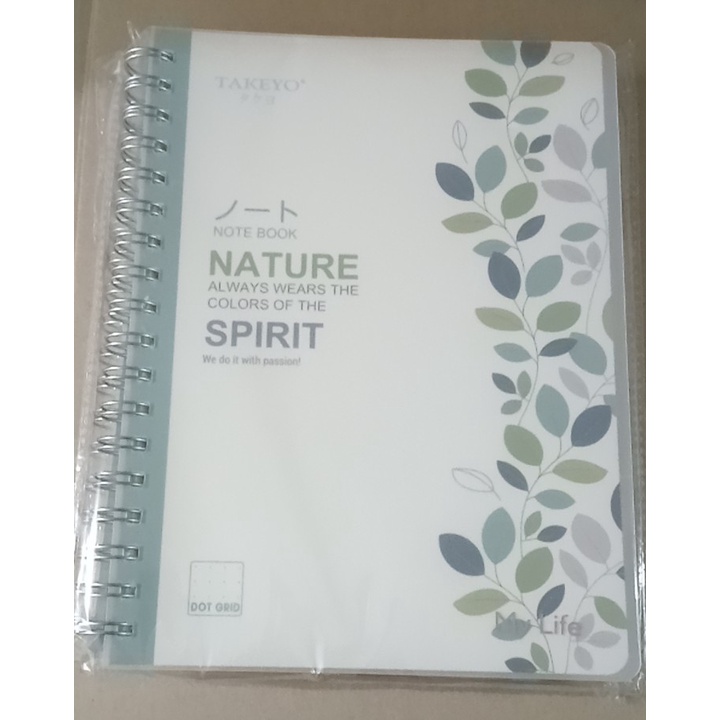 Sổ My Life Lò Xo 200 Trang Size B5 Dot Grid Bìa Nhựa 80GSM TAKEYO Làm Bullet Journal và Planner Sổ Tay