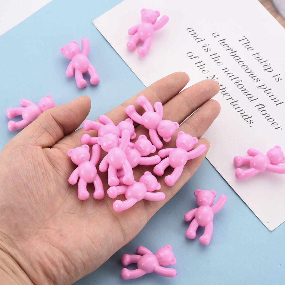 Set 10~200 Hạt Acrylic Đục Lỗ Hình Bướm/Nơ 13x17x4mm Làm Trang Sức 1.8mm