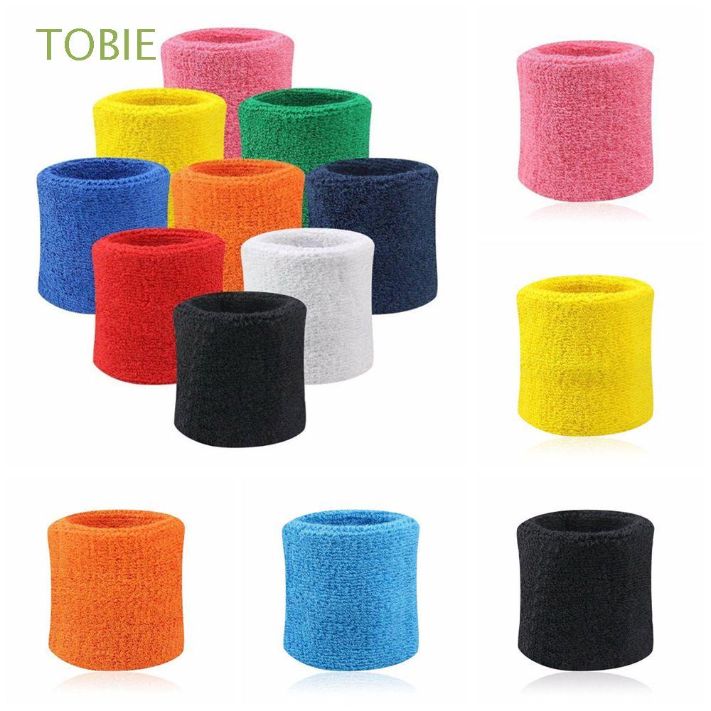 TOBIE Băng quấn bảo vệ cổ tay bằng cotton thấm hút mồ hôi nhiều màu sắc dành cho nam nữ chơi bóng rổ chạy bộ thể thao