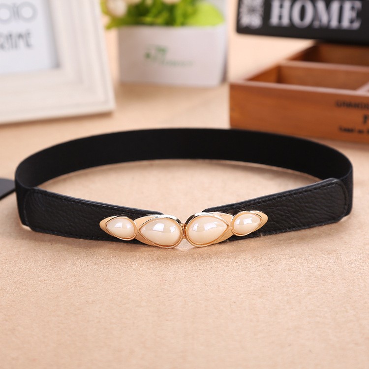 Thắt lưng thun đính trân châu giọt nước