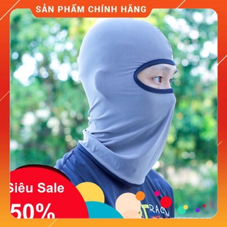 Khăn trùm đầu ninja màu xám - chống nắng, kháng bụi FREESHIP