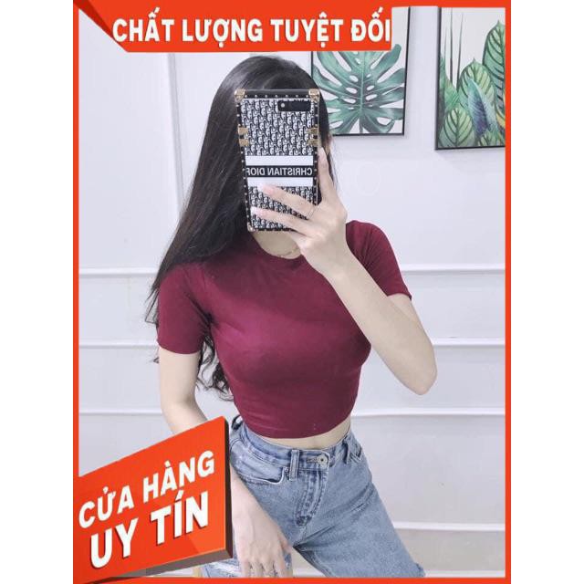 ÁO THUN TRƠN CROPTOP TAY NGẮN DÁNG ÔM VẢI XỊN ĐẸP- ảnh thật sp