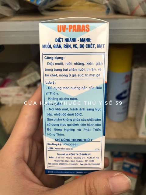 Dung dịch pha nước phun xịt UV-PARAS 50ml