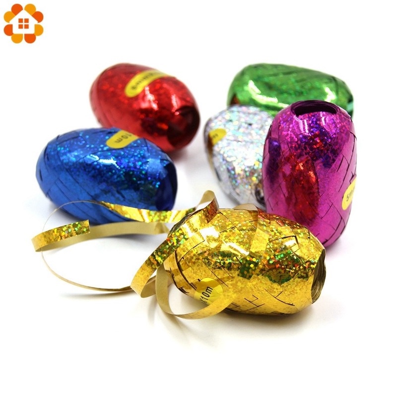 Cuộn Dây Ruy Băng Lá Vàng 5mm * 10m Trang Trí Bong Bóng