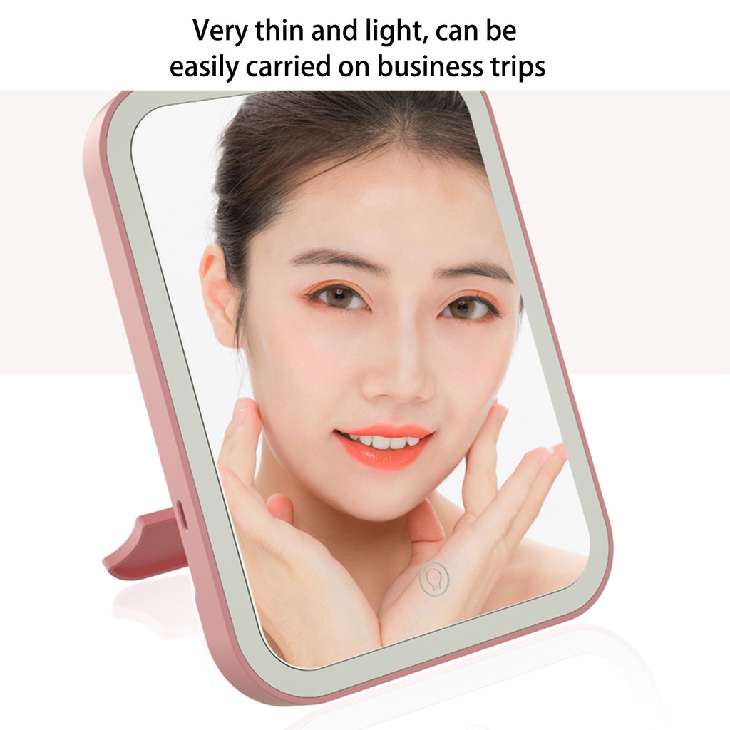 [Hàng mới về] Gương trang điểm tích hợp đèn led không dây 1200mAh 3 màu sắc ánh sáng có thể điều chỉnh