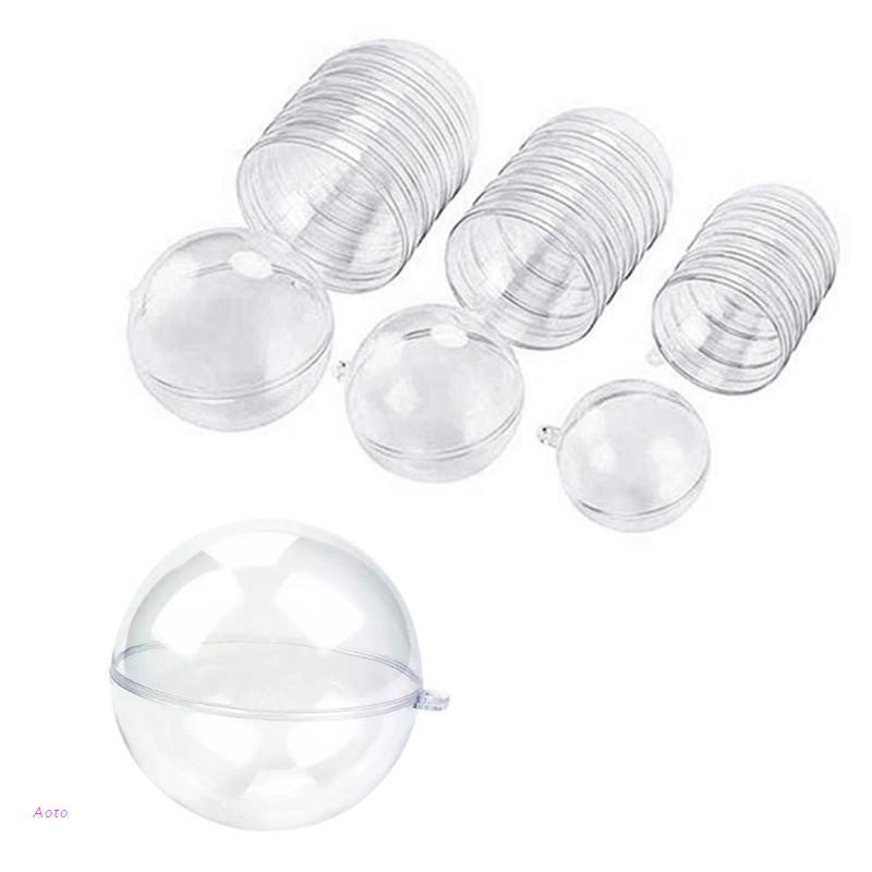 Bộ 15 cặp 30 quả châu nhựa trong suốt trang trí cây thông Noel