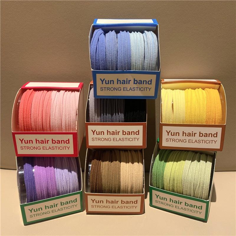 Bộ 5 Dây Buộc Tóc Cao Su Co Giãn Không Đau Đơn Giản Dành Cho Nữ