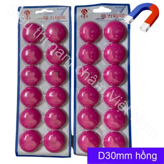 Nam châm đính bảng từ vỉ 30mm , màu hồng