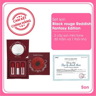 Bộ set son kem lỳ Black Rouge Reddish Fantasy Edition chính hãng Hàn Quốc, chất son mềm mịn, lâu trôi, bền màu, tôn da