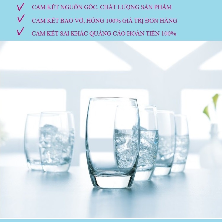 Bộ Cốc Uống Nước Uống Bia Thủy Tinh Chịu Nhiệt Luminarc Salto G2560 Dung Tích 350ml
