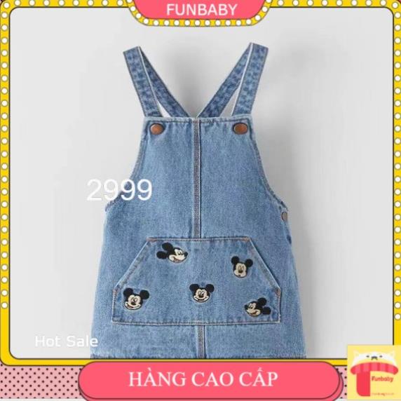 Yếm váy bò Mickey bé gái 3-8 tuổi ;