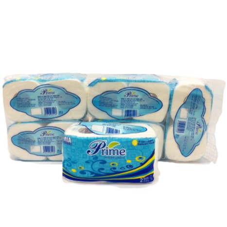 GIẤY VỆ SINH PRIME ĐÔI 2 LỚP (0,6KG) CÓ LÕI - COMBO 2 DÂY