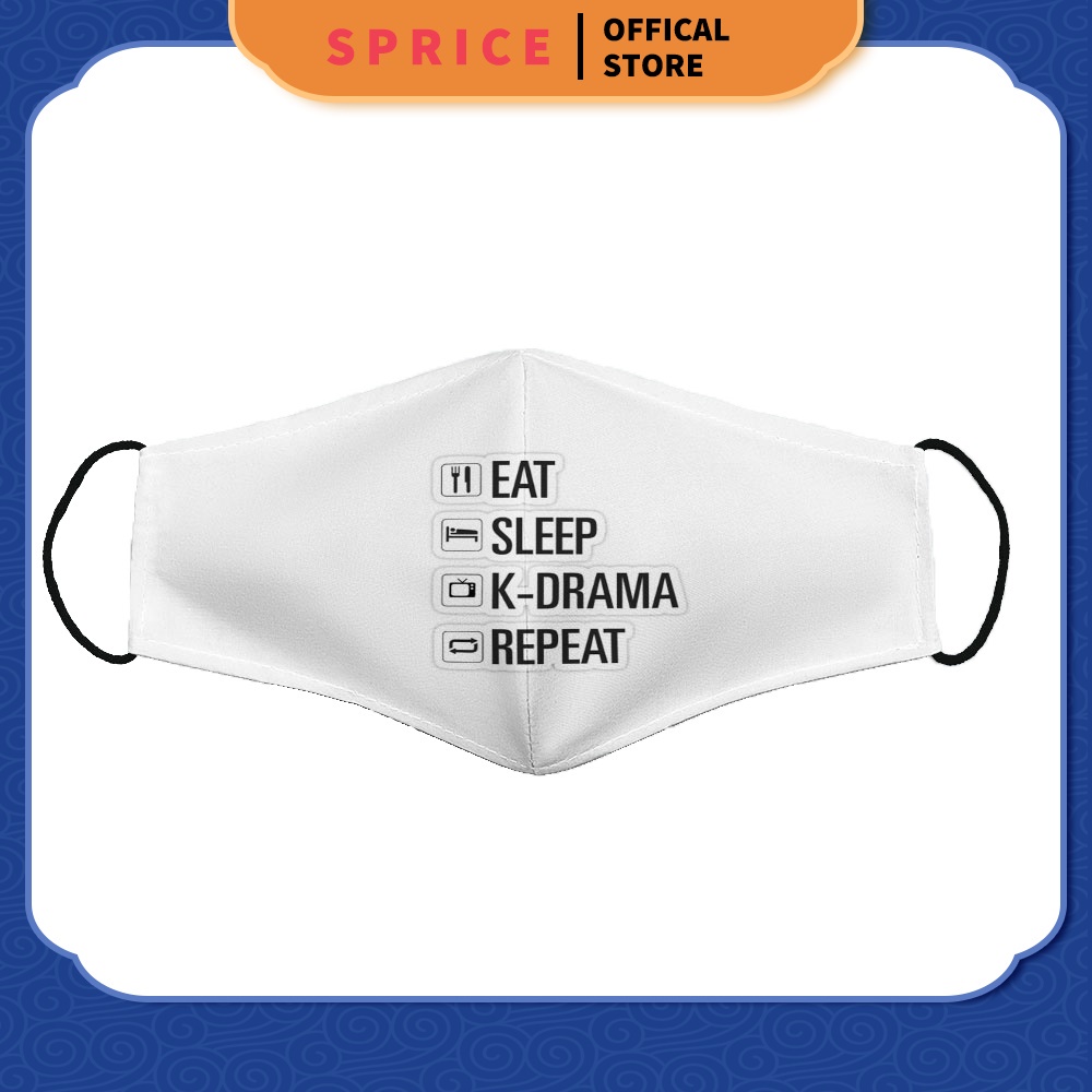 Khẩu Trang Vải Hàn Quốc In Hình Kpop Heart 1 SPRICE Vải Poly Cotton 100%, Ngăn Bụi Mịn, Kháng Khuẩn, Chống Giọt Bắn