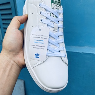 [Hình thật, fullbox] Giầy sneaker stan mith trắng gót xanh
