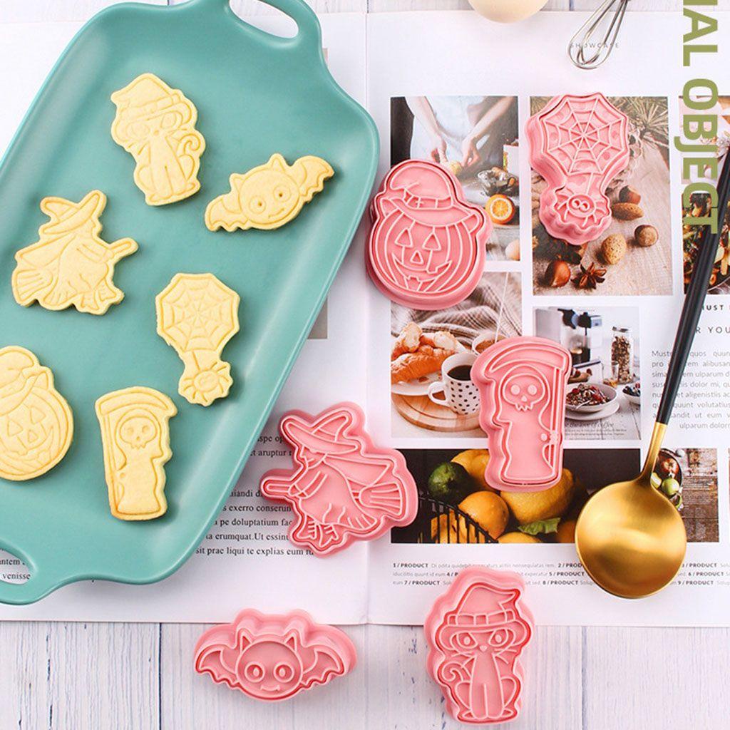 ELEGANT Khuôn Nhấn Làm Bánh Quy / Socola Bằng Nhựa Phong Cách Halloween