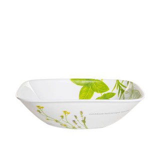 Dòng Corelle thượng hạng - Tô Vuông Thủy Tinh Mỹ Corelle 2323-EH European Herbs - hoa cúc tây - 680ml