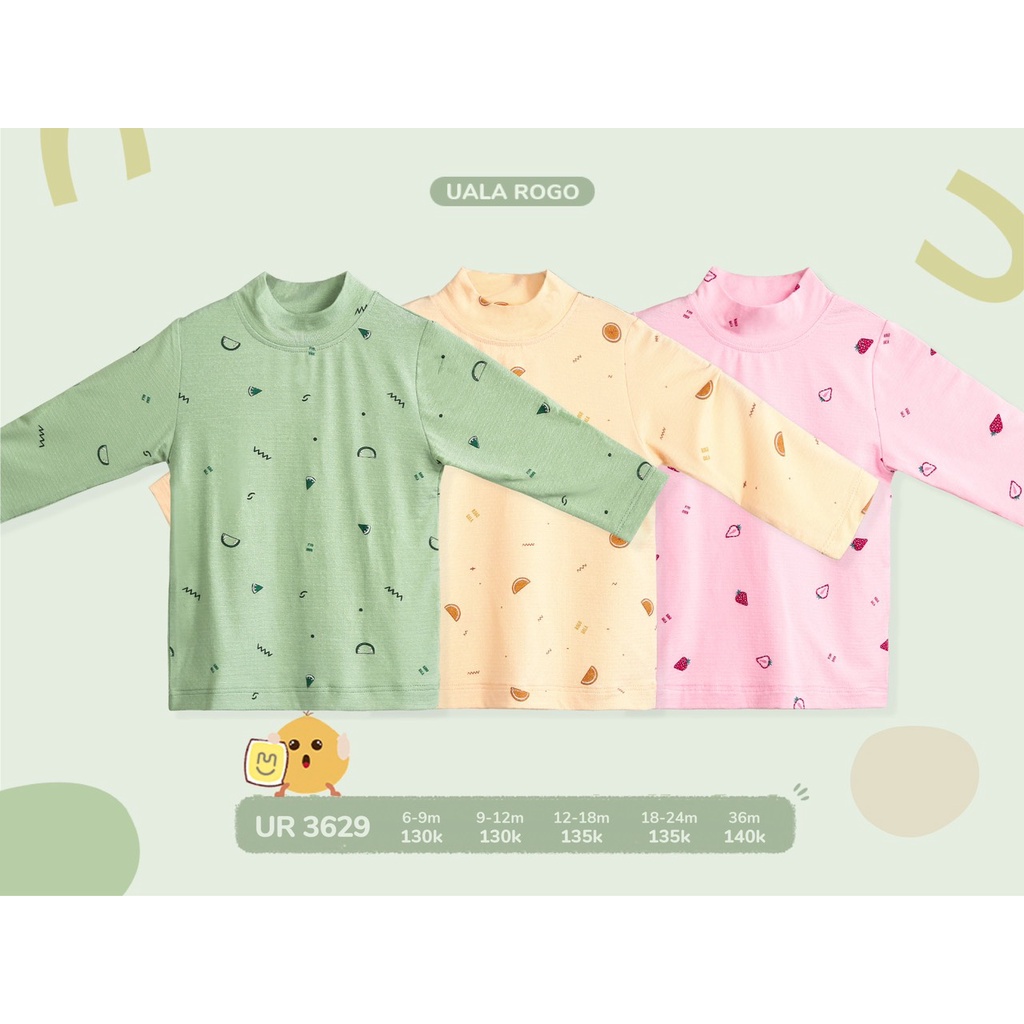 [FULL] Áo giữ nhiệt cho bé Ualarogo 6 tháng - 12 tuổi vải petit cotton cổ tròn giữ nhiệt