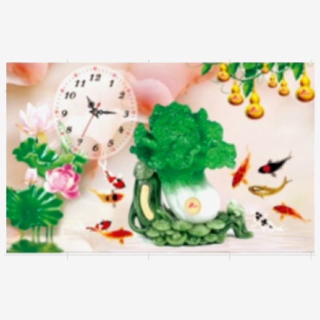 Tranh Đính Đá Đồng Hồ Tiền Vô Như Nước DF815 65x40cm