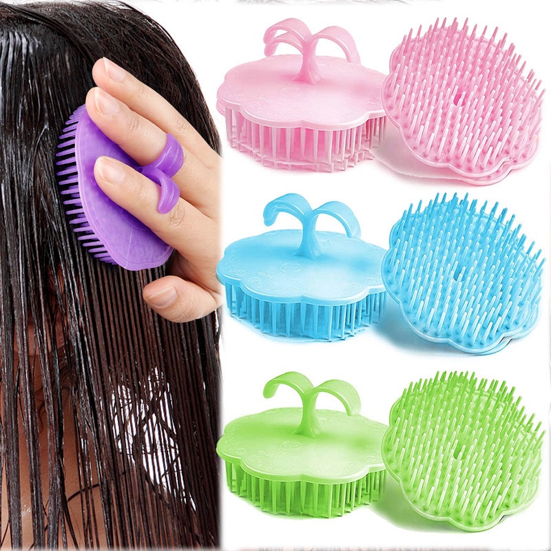 Bàn Chải Gội Đầu Mát Xa Da Đầu Bằng Nhựa Cho Trẻ Em / Nam / Nữ