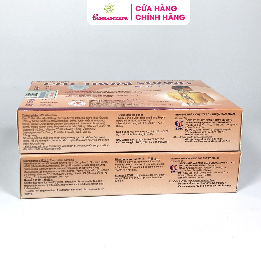 Cốt Thoái Vương Mua 6h tặng 1h bằng tem tích điểm hỗ trợ giảm đau nhức xương khớp, đau lưng, cổ vai gáy