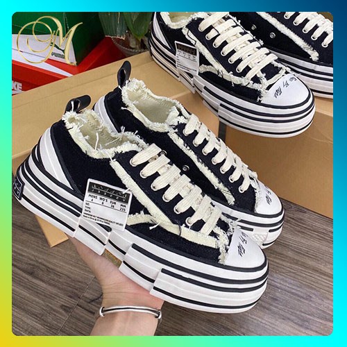Giày Thể Thao Sneakers Nam Nữ XVS, xVESSEL đế trắng style rách cao 3,5-4cm 1.1 đế gỗ