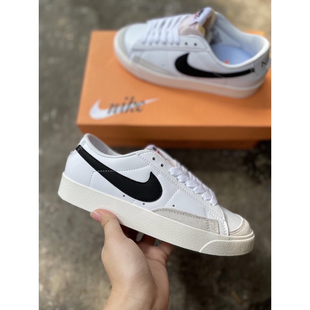 Full bill box+ vớ/tất🎁 Giày thể thao _nike blazer low77 móc đen mũi xám nam nữ