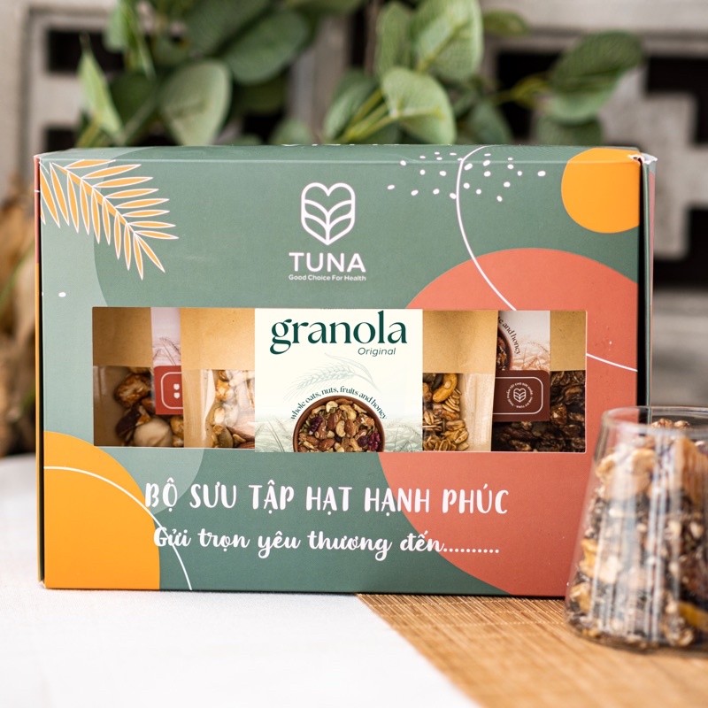 Combo 120g x5 Vị Granola Ngũ Cốc Ăn Kiêng Không Đường By Tuna