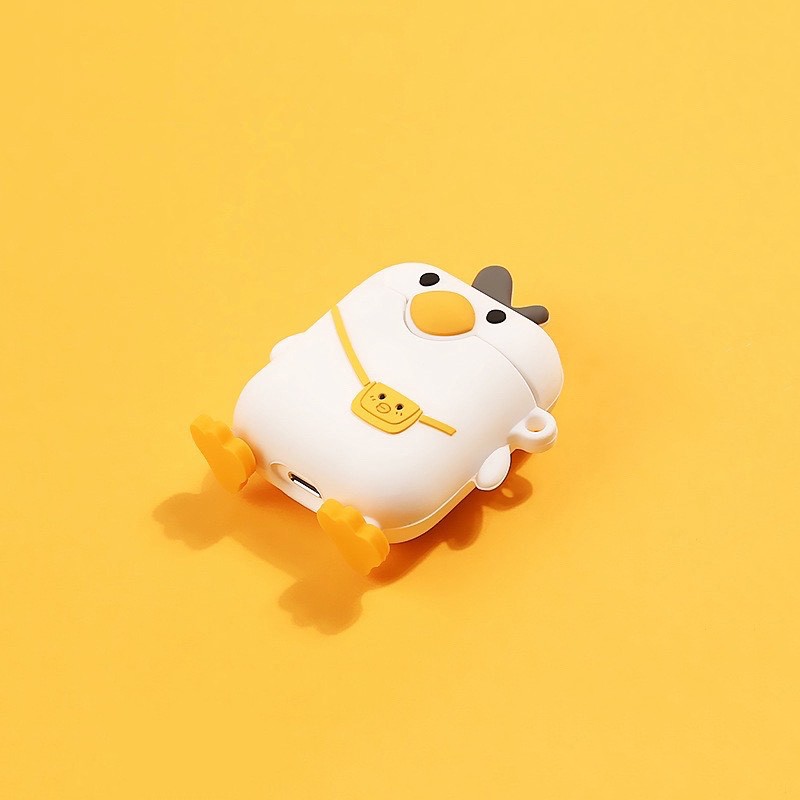 ☘️Tặng kèm móc☘️ Case airpod vịt hoạt hình cartoon duck - vỏ bảo vệ bao đựng tai nghe airpod vịt hoạt hình1/2