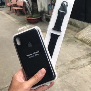 Set Black Ốp iPhone và Dây Apple Watch Silicone