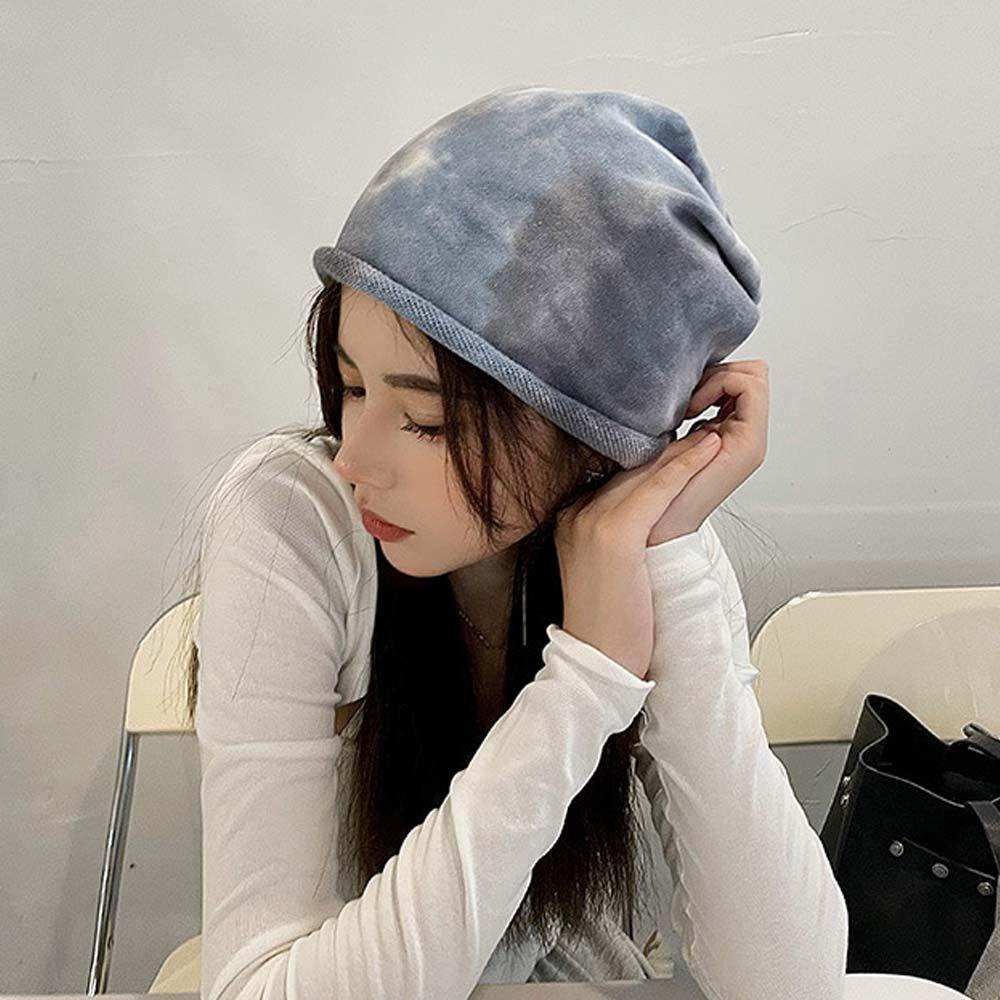 BACK2LIFE Mũ Turban Nhuộm Màu Phong Cách Hip Hop Thời Trang Thu Đông Cá Tính