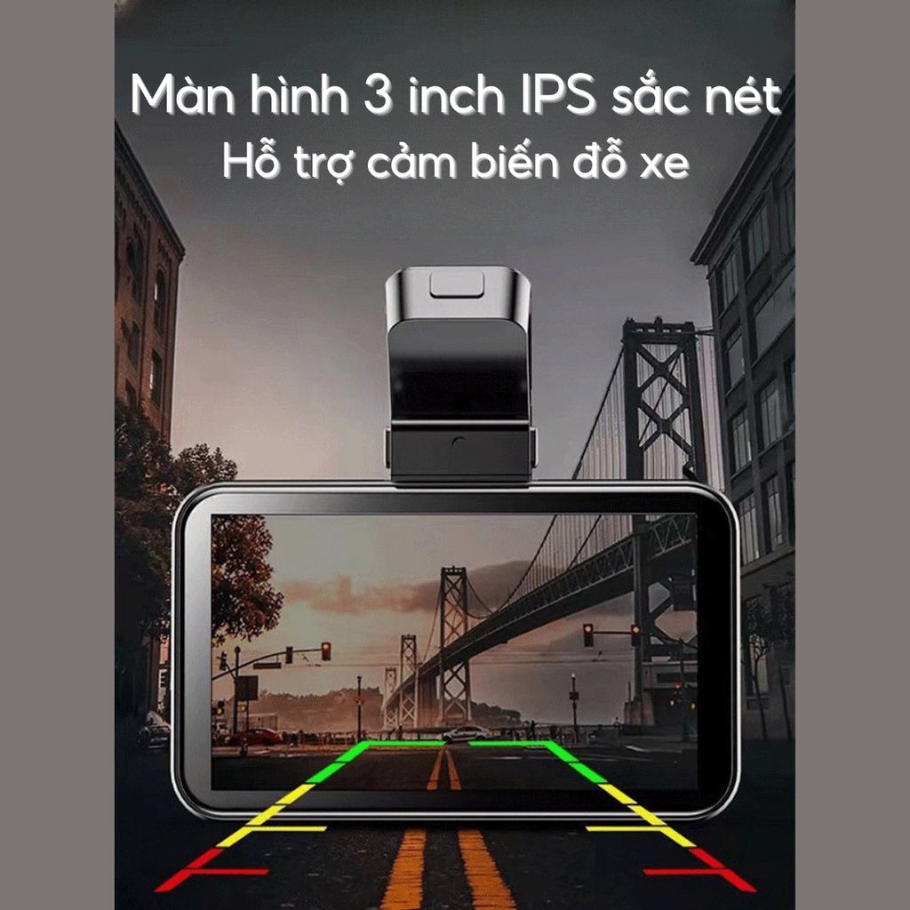 Camera hành trình ô tô K10 độ phân giải full HD 1080p kết nối điện thoại, ghi hình trước sau sắc nét bảo hành 12 tháng