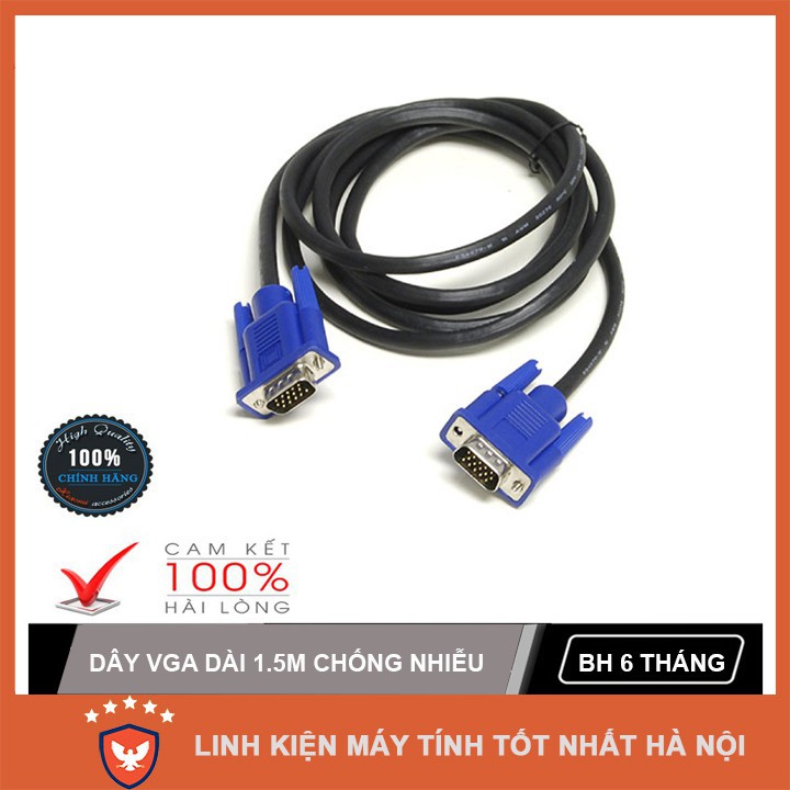 [Loại 1] Dây VGA dài 1.5M/1.8M đen chống nhiễu