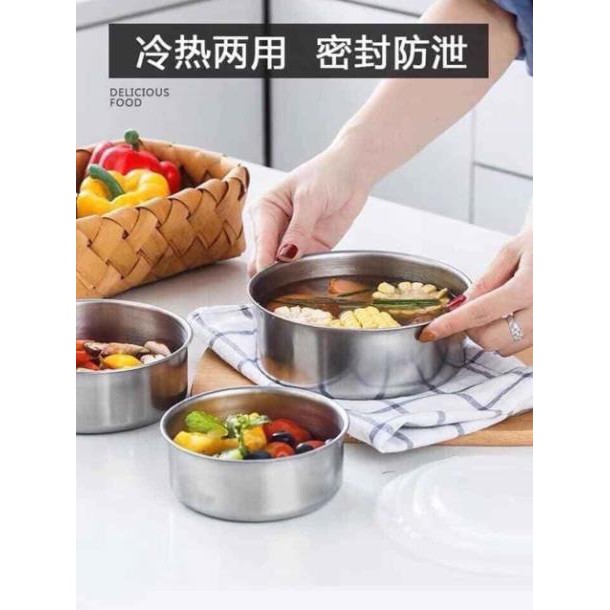 [KHO SỈ] Bộ 5 bát inox có nắp đậy hàng dày dặn