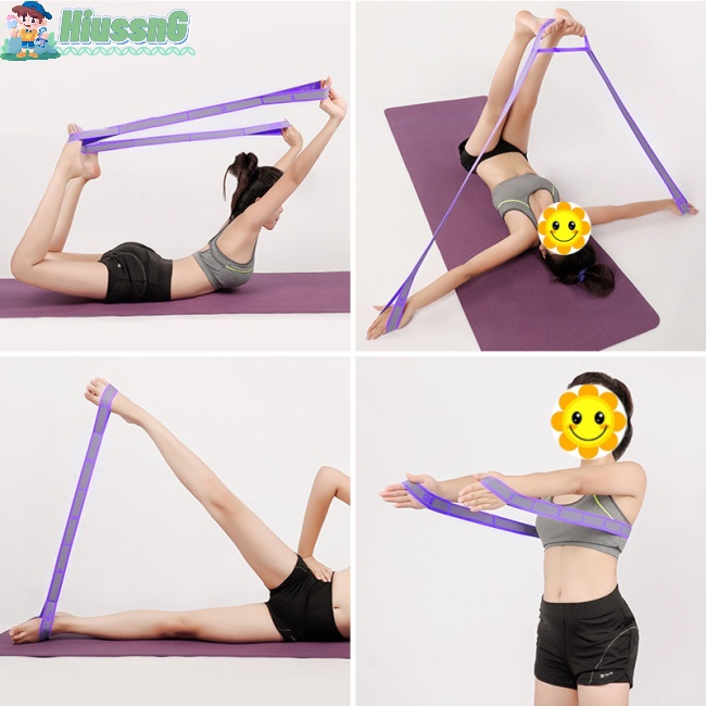 Dây Đai Kháng Lực 9 Vòng Co Giãn Hỗ Trợ Luyện Tập Yoga / Thể Thao