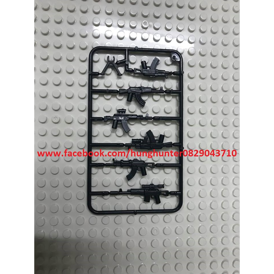 Lego Army Phụ kiện Minifigures combo trang bị AK cho lính