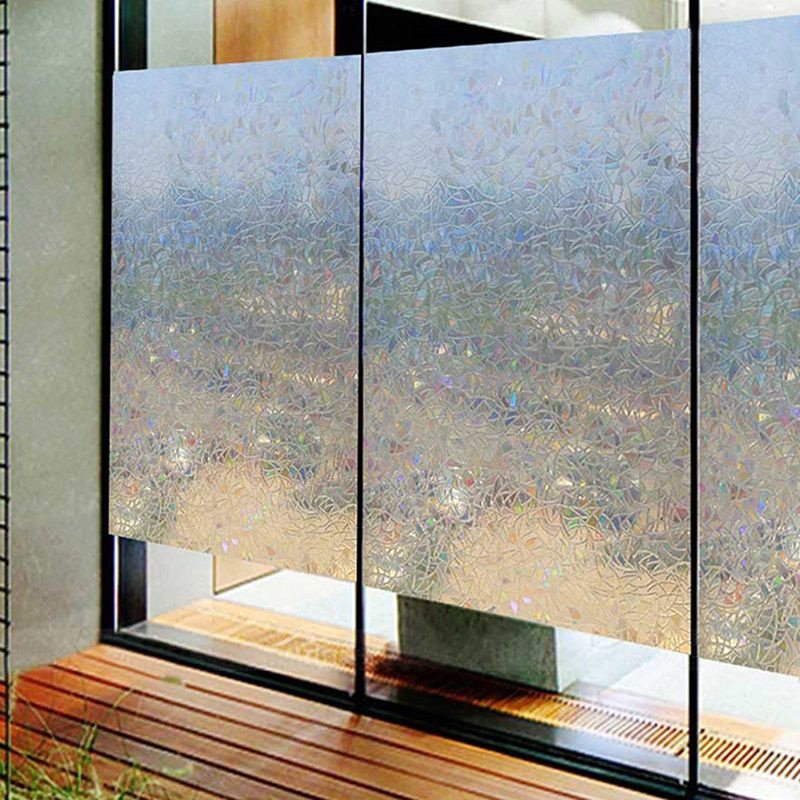Giấy Dán Cửa Sổ Chống Tia Uv Họa Tiết Cầu Vồng 3d