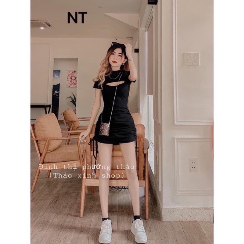 [Rẻ Vô Địch] Váy Body Hở Ngực Rút Hông NT12