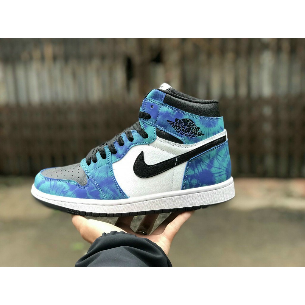 🎁⚡️ [Fullbox &Bill] Giày thể thao AIR JORDAN 1 Retro High Tie Dye xanh dương cao cổ nhiều màu (zeps1.1) HOT