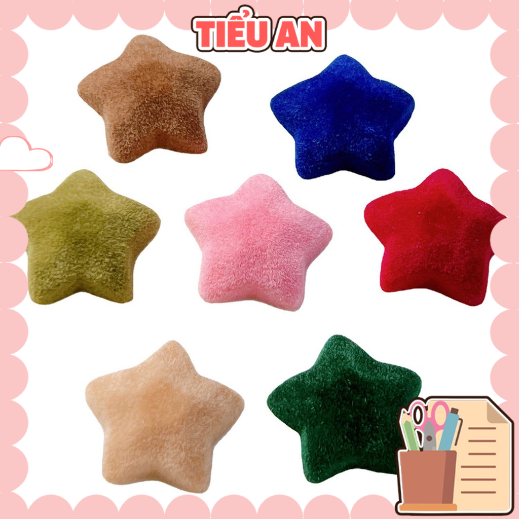 Charm (C611) slime/ Dụng Cụ Charm Trang Trí [Ko Keo &amp; Nút] Ngôi Sao Dạ Nhung (2.2x2.1cm)