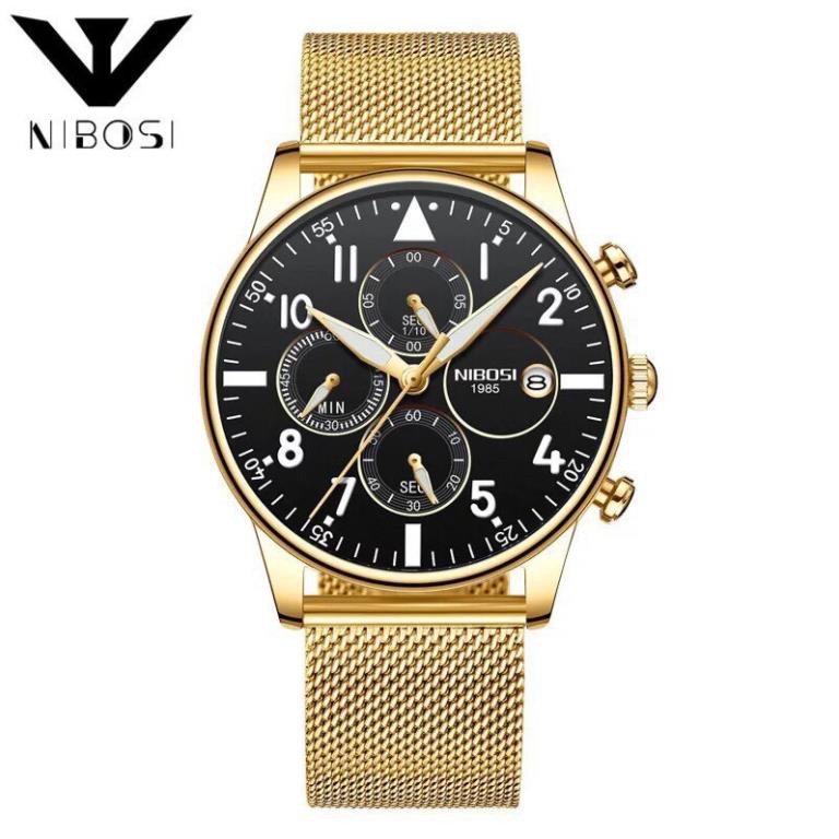 (Siêu Sale) Đồng hồ nam NIBOSI chính hãng cao cấp dây lưới chạy full 6 kim hàng cực tốt full box (hàng sale) | BigBuy360 - bigbuy360.vn
