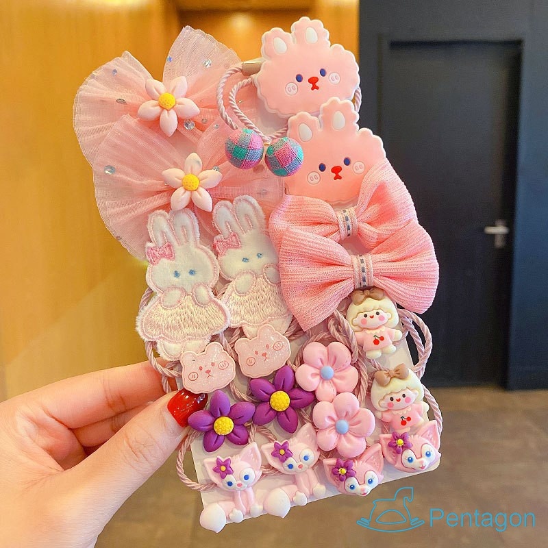 Set 20 Kẹp Tóc Nơ Họa Tiết Hoạt Hình Dễ Thương Cho Bé Gái